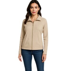 Talbots Tan Zip-Up Light Jacket — Size M